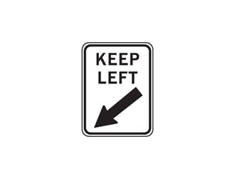 KEEP LEFT R2-3 ROAD SIGN 